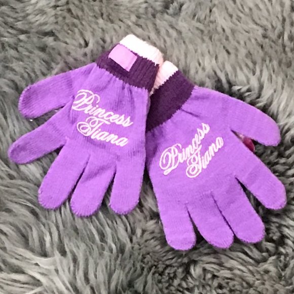 Disney | Girl's Princess Tiana Winter Gloves | Purple  | One Size - Picture 1 of 2